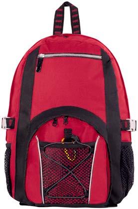 DAYPACK 158049 Iso sisäosa ja 4 ketoketjulla varustettua lisätaskua. Sivutaskut reikäneulosta. Karbiinihaka.