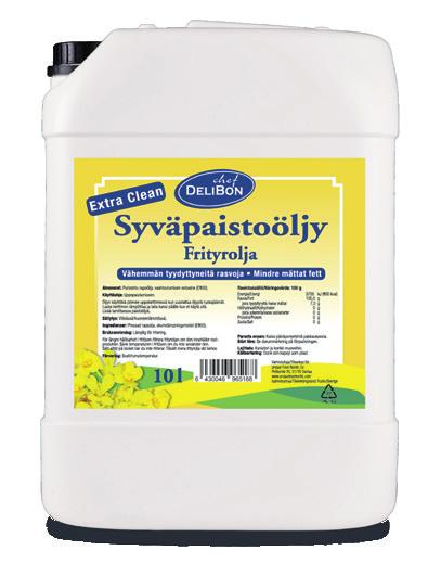 Palmuöljytön 10 L Delibon Syväpaistoöljy, Extra Clean 10 L Edullinen ja laadukas vaihtoehto syväpaistamiseen.