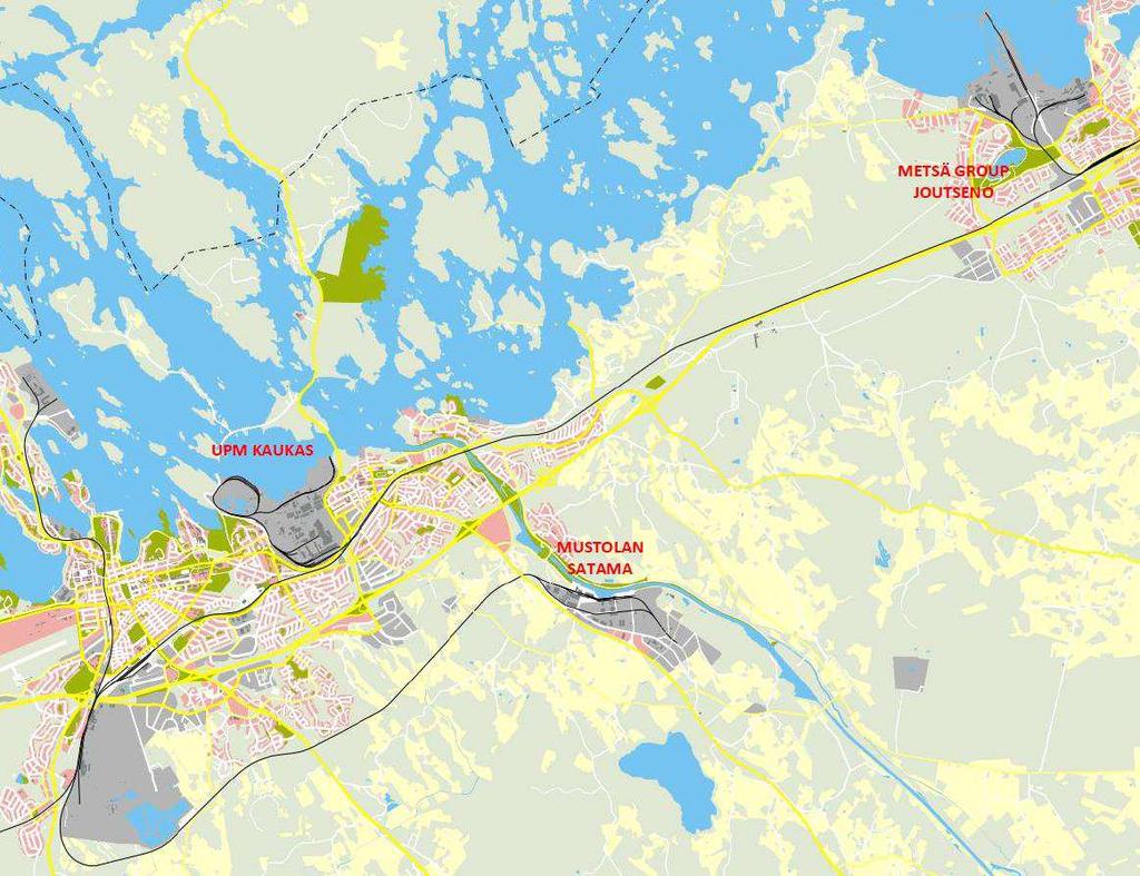 Mustola (LUT) 3/3 Etelä-Karjala: Mustolan satama Lappeenrannassa mahdollistaa esitetyn konseptin käyttöönoton tarvittaessa hyvin matalin alkuinvestoinnein Alueella jo valmis infrastruktuuri