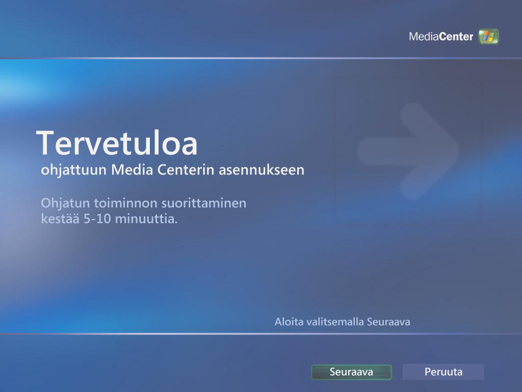 Ohjatun asennuksen vaiheiden suorittaminen Jos et suorittanut ohjatun Media Centerin asennuksen kaikkia vaiheita ensimmäisellä kerralla, voit suorittaa ne loppuun tai muuttaa valintojasi seuraavassa