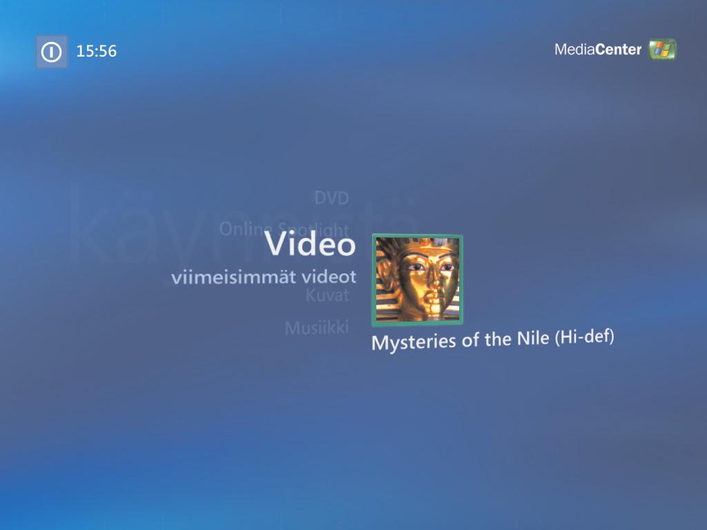 Videoiden toistaminen Media Centerin Video-ikkunan avulla voit helposti toistaa itse luomiasi kotivideotiedostoja tai Internetistä lataamiasi videotiedostoja.