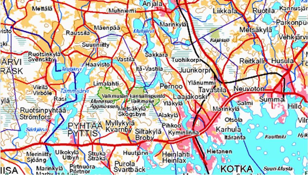 sinisitymisenestoaine Ky-5:ttä Keskivirtaama 300 m3/s Alivirtaama 65 m3/s