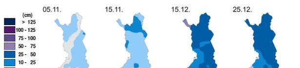 Savo-Karjalan Ympäristötutkimus Oy päivälämpötiloissa. Öisin pakkanen kuitenkin laski ympäri Suomen kauttaaltaan yli kymmenen astetta pakkasen puolelle.