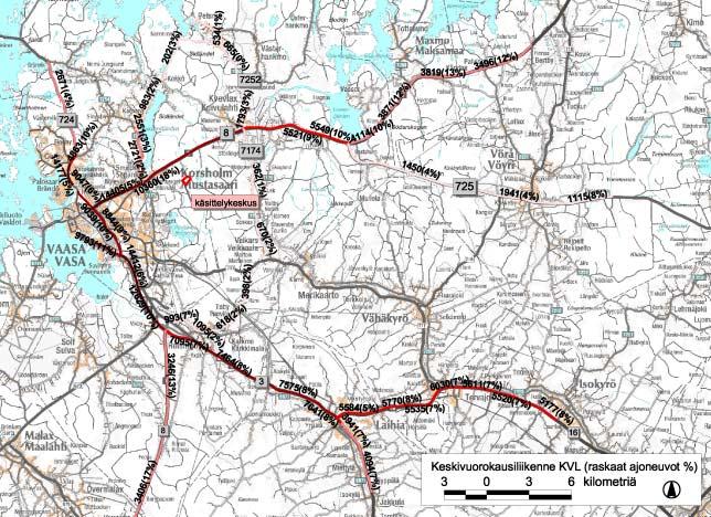 Liite 5 Keskimääräinen vuorokausiliikenne (KVL)