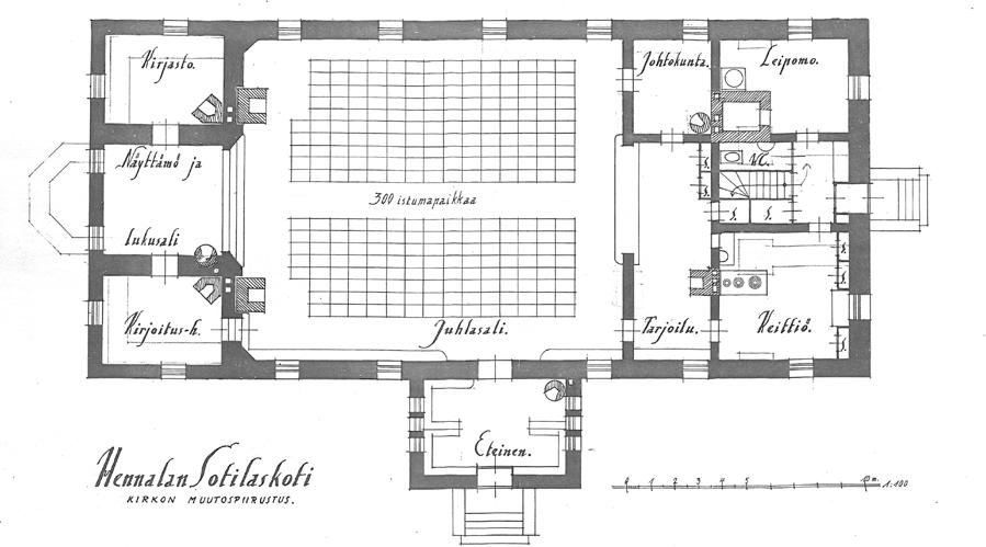 Väritetyssä 1910-luvun postikortissa näkyvät kasarmin kirkon kellotorni ja kupoli. Kuva: Lahden kaupungin museon kuva-arkisto. 3.1.6 Kasarmin kirkon arkkitehtuurista 3.