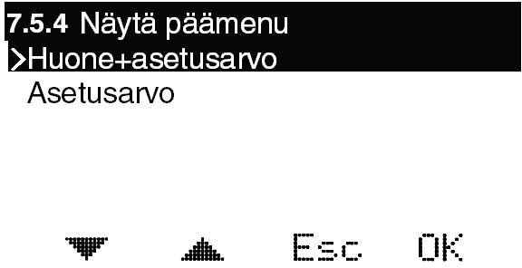 7.4 Max/min Etä ohj. Max = Suurin sallittu menoputken lämpötila Säädettävissä alueella 0-90 C. Min = Pienin sallittu menoputken lämpötila Soveltuu erityisen hyvin lattialämmitysjärjestelmiin.