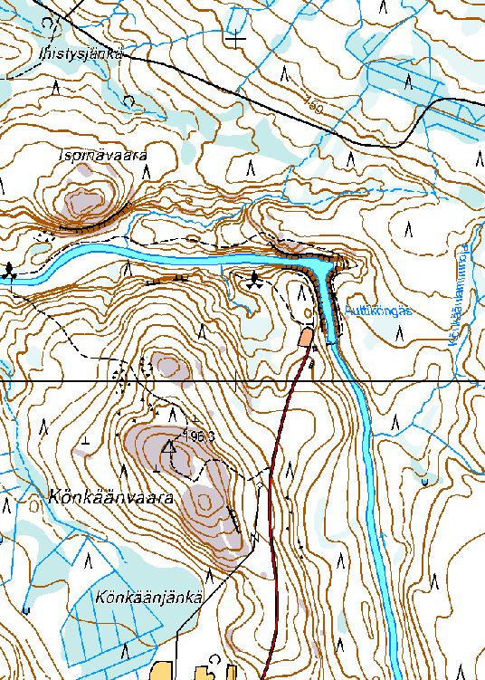 3509 7355 500 m Kartta 4. köngäs 2. Pyyntikuoppa.