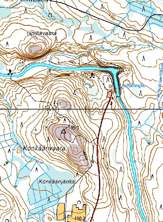 3509 7355 500 m Kartta 9. köngäs 7.