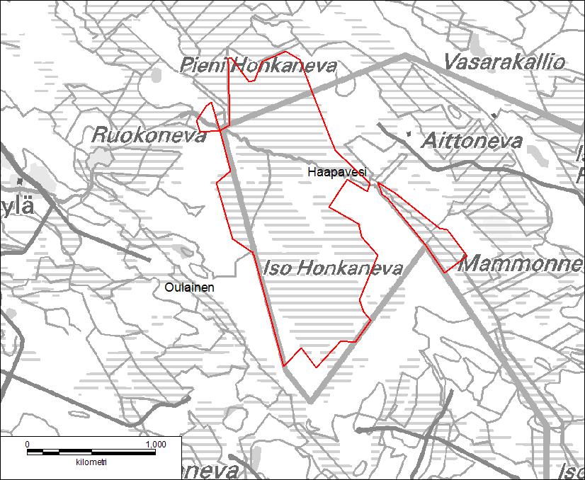 LIITE 4 ISON HONKANEVAN LUONNONSUOJELUALUE Haapavesi,