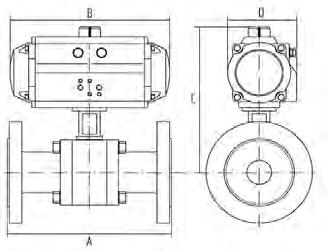 DN15 80 Koko Laippa A B C ISO5211 Kg 15 PN40 130 203,5 187 F03 6 20 PN40 150 203,5 187 F03 6,8 25 PN40 160 203,5 187 F04 9 32 PN40 180 241 208 F04 12,4 40 PN40 200 259 229 F05 14,2 50 PN40 230 304