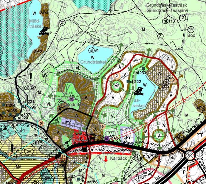 3.2.3 Osayiskaava Suunnittelualueella on voimassa kunnanvaltuuston 28.1.2002 hyväksymä Söderkullan osayiskaava 2015. Kaava-alue on pääosin taajamatoimintojen aluetta.