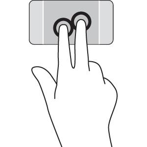 Kiertäminen Kiertäminen mahdollistaa kohteiden, kuten valokuvien, kääntämisen. Aseta kaksi sormea toisistaan erillään TouchPadin alueelle.