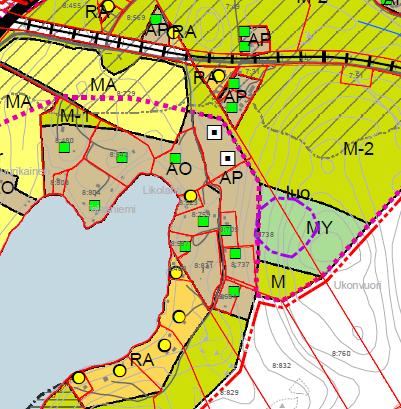 Sivu 22 / 28 lukossa huomioimatta jääneet kiinteistöt (8:709, 8:737, 8:684) on myös lisätty mitoitustaulukkoon.