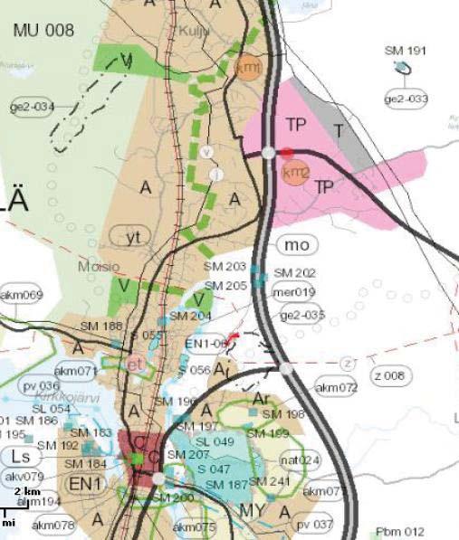 LIITE 2 Ote Pirkanmaan 1. maakuntakaavasta Työpaikka-alue. Merkinnällä osoitetaan liike- ja toimistorakentamiseen tai tuotantokäyttöön varattuja seudullisesti merkittäviä alueita.