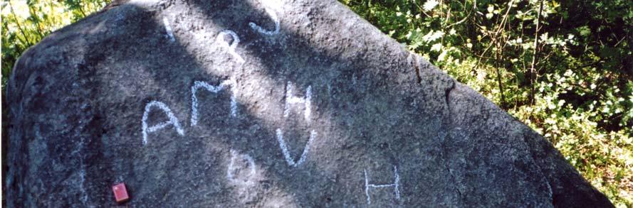 Kivestä Museovirastolle ilmoitti paikallinen Sinikka Nousiainen. Kiveen on hakattu ainakin 14 isoa kirjainta, joista muodostuu neljä paria, loput kirjaimista ovat yksittäisiä tai päällekkäin.