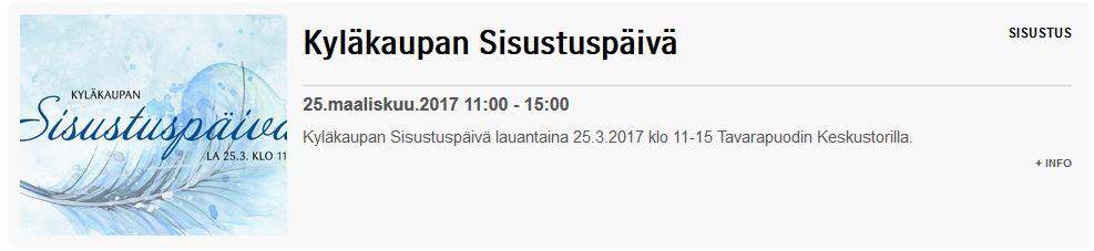 43 Seuraavan kerran tapahtumakalenteria päivitettiin 22. helmikuuta 2017. Tässä vaiheessa tapahtumalle oli suunniteltu logo, joka vaihdettiin tapahtumakalenterimerkintään kuvakkeeksi.