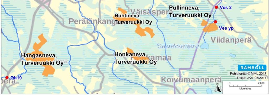 Vastaavasti mitatut kiintoainepitoisuudet olivat keksimäärin alhaisemmat kuin Mankisenojassa ja Kurranjärvessä. Taulukko 4-2.