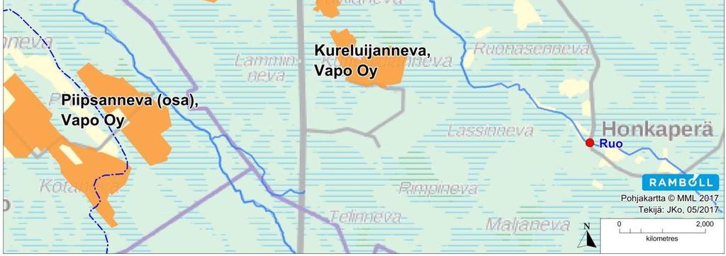 Pullinnevan alapuolen tarkkailupisteen (Ves2) humus, ravinne- ja rautapitoisuudet olivat keskimäärin hieman alhaisemmat kuin yläpuolella (Ves yp) mitatut pitoisuudet. Taulukko 4-3.