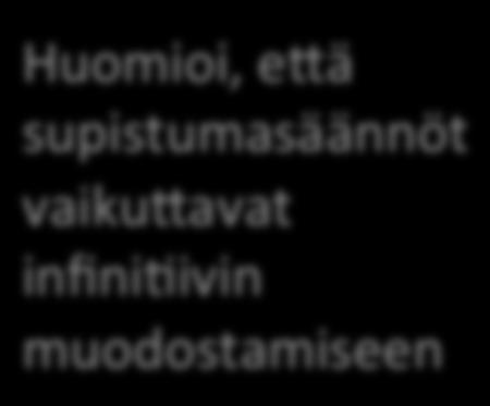 ivin muodostamiseen InBinitiivin'muodostaminen' Muodostainfini?ivitseuraavistaverbeistä: αἰτέω(pyytää)!αἰτεῖν,αἰτεὶσθαι ἀκούω(kuulla)!ἀκούειν ἀσπάζομαι(terveh0ä)!ἀσπάζεσθαι βάλλω(hei?ää)!βάλλειν,βαλεῖν γίνομαι(tulla,%tapahtua)!