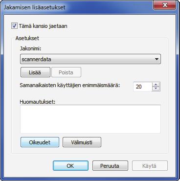 Lähetys > Valmistelut asiakirjan lähettämiselle tietokoneeseen