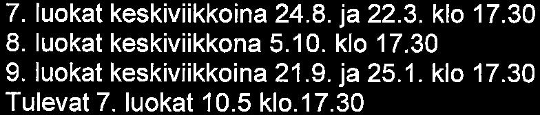 2017-13. 4. 2017 (ma-to, 4 päivää) Koulun ja kodin yhteistyö (vanhempainillat, tiedottaminen, muu yhteistyö) Koulu toimii yhteistyössä oppilaiden huoltajien kanssa.