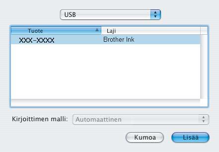 USB Mintosh h Vlitse XXX-XXXX (joss XXX-XXXX on mllisi nimi) j osoit sitten Lisää. 18 Presto! PgeMnger - ohjelmn sentminen i Osoit Tulostuskeskus j sitten Lopet Tulostuskeskus. Presto! PgeMnger -ohjelmn sentminen lisää Brother ControlCenter2 -ohjelmn tekstintunnistustoiminnon.