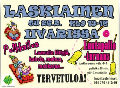 Shoppailemaan Reissu Tampereelle Ikeaan ja Ideaparkkiin to 23.2.2017. Lähtö Iivarin parkkialue klo 9.45, Alavus klo 10.00. Paluumatkalle lähdemme klo 17.00. Matka toteutuu, jos lähtijöitä 25.