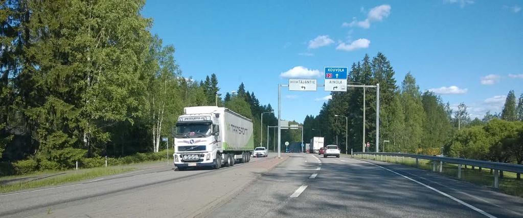 liikenne sekoittuu pitkämatkaiseen liikenteeseen ja etenkin liittyminen vilkkaimpina aikoina valtatielle on vaikeaa ja turvatonta. 1.2.