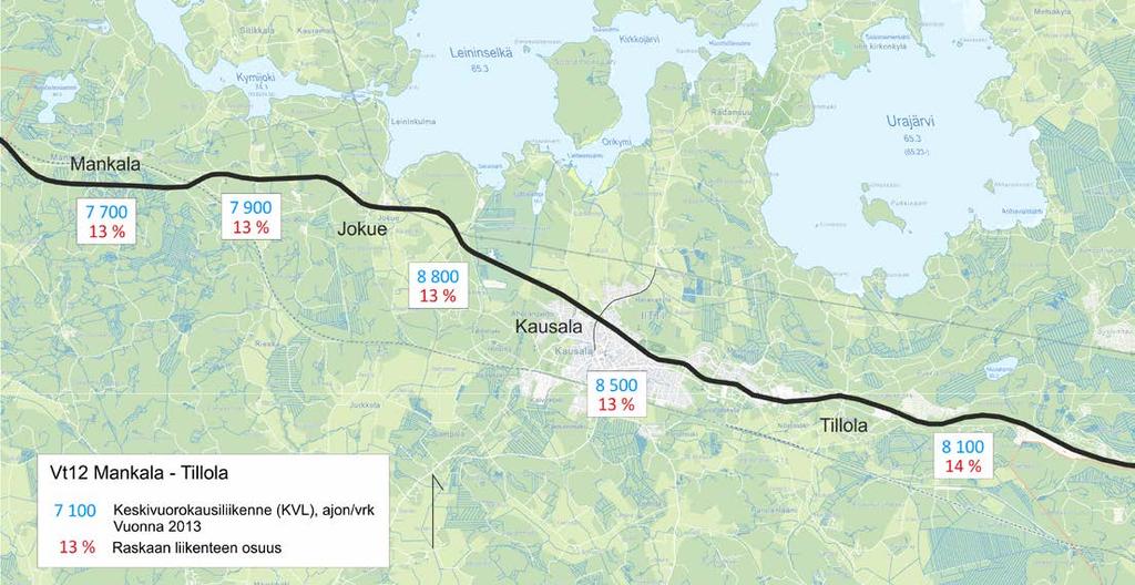 2.3.2 Sillat 2.4 Liikenne ja liikenneturvallisuus Suunnitteluosuudella on kymmenen nykyistä siltapaikkaa, joista merkittävin on Sitikkalan risteyssilta, jossa valtatie ylittää Lahti Kouvola-rautatien.