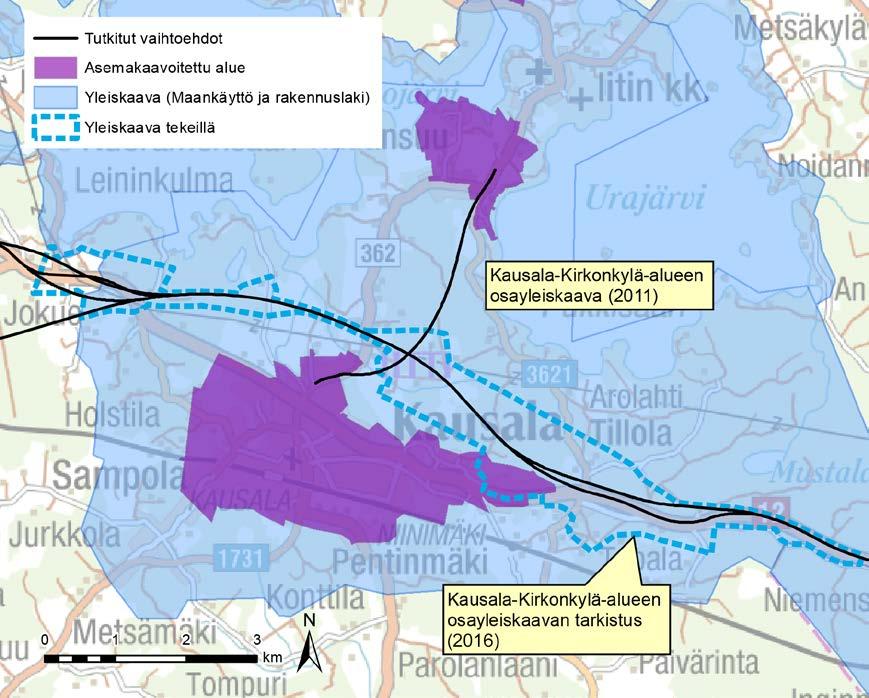 Osayleiskaavassa on esitetty seuraavia olennaisia aluevarauksia: Valtatie on osoitettu kaavaehdotuksessa tämän yleissuunnitelman mukaisesti merkinnällä valtatie.