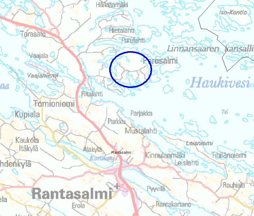 FCG SUUNNITTELU JA TEKNIIKKA OY Kaavaselostus 2 (33) 1.2 Kaava-alueen sijainti Kaava-alue sijaitsee Rantasalmen taajamasta noin 10 km pohjoiseen.