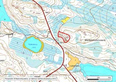 Asu/rakenne: Heikosti suuntautunut/pilsteinen Korkeus: Z alin 165 m, Z ylin 188 m Maanomistus: Yksityinen Mitat/pinta-ala: 280 m x 140 m/n.