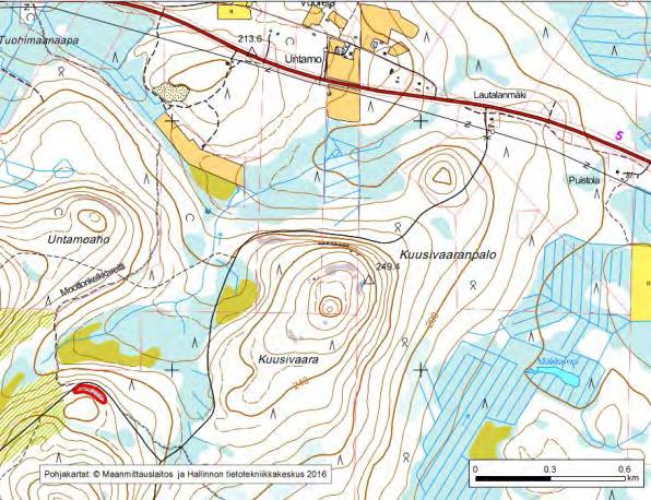 Asu/rakenne: Porfyyrinen Korkeus: Z alin 253 m, Z ylin 257 m Maanomistus: Kemijärven yhteismetsä Mitat/pinta-ala: 120 m x 25 m/n. 0.