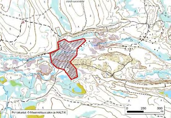 Y=574285 Asu/rakenne: Syväkivimäinen, osin suuntautunut Korkeus: Z alin 265 m, Z ylin 290 m Maanomistus: Yksityinen Mitat/pinta-ala: 600 m x 600 m/n.