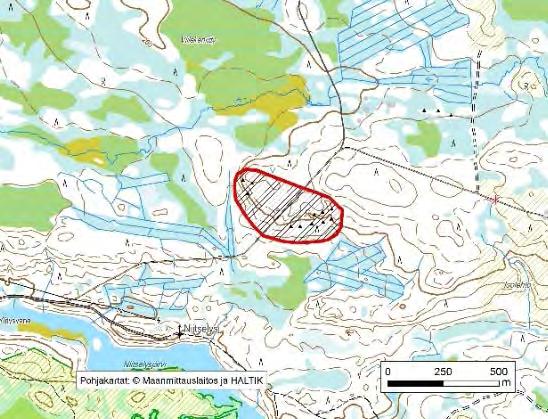 Y=602978 Asu/rakenne: Homogeeninen, massamainen Korkeus: Z alin 255 m, Z ylin 265 m Maanomistus: Yksityinen Mitat/pinta-ala: 500 m x 300 m/n.