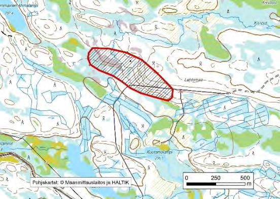 Asu/rakenne: Homogeeninen, massamainen Korkeus: Z alin 245 m, Z ylin 260 m Maanomistus: Yksityinen Mitat/pinta-ala: 800 m x 200 m/n.