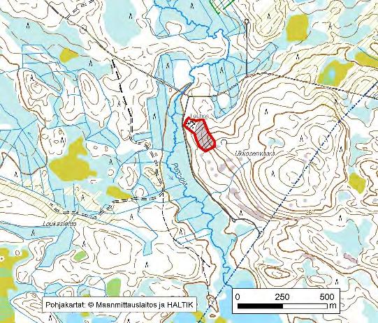 Asu/rakenne: Juovikas (suonigneissi) Korkeus: Z alin 245 m, Z ylin 275 m Maanomistus: Yksityinen Mitat/pinta-ala: 700 m x 110 m/n.