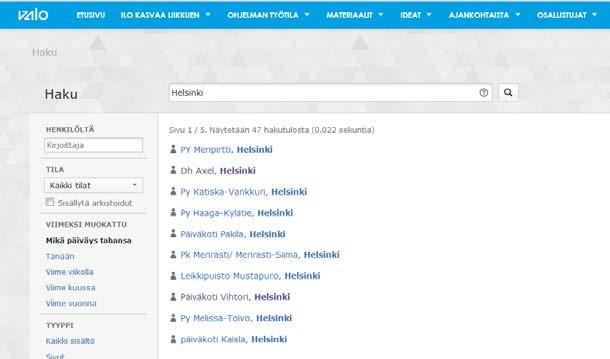 Klikkaa paikkakunnan nimeä, jolloin lista mukana olevista varhaiskasvatusyksiköistä