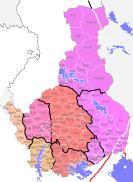 Yksikön 1. p. pronominin variaatio Liperissä (%) Lähde: Murteenseuruuraportti (Nuolijärvi & Sorjonen 2005) 100 90 80 70 60 50 40 30 20 10 0 Eläkeik. Keski-ik.