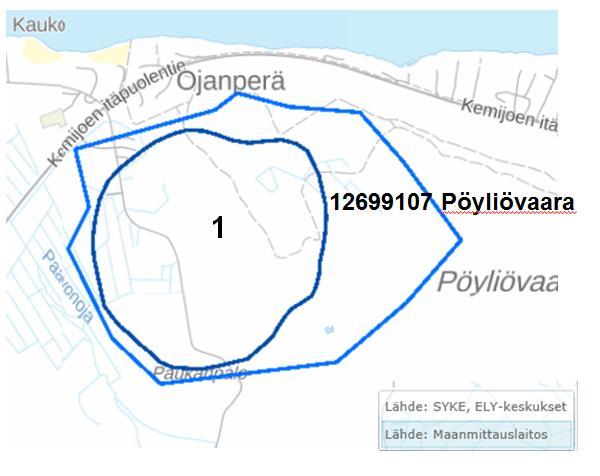 Pohjavesialueen kartta Pohjavesialueen numero yksilöi alueen Pohjavesialueen luokka 1,