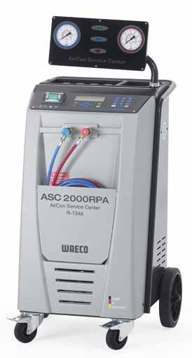 ASC 2000RPA -huoltolaite tarkastaa, että ilmastointilaite sisältää vain puhdasta R 134a -kylmäainetta, johon ei ole sekoittunut kiellettyjä kylmäaineita eikä ilmaa.