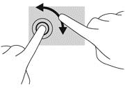 Suunake objektile, seejärel paigutage oma vasaku käe nimetissõrm puuteplaadialale. Libistage parema käe nimetissõrme pühkivalt liigutades kella kaheteistkümnelt kolme suunas.