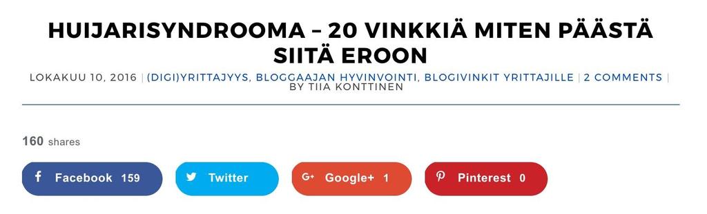 Tämä postaus oli ensimmäinen yrittäjille suunnattu postaus. Olin tehnyt jonkin verran lukija-analyysia.