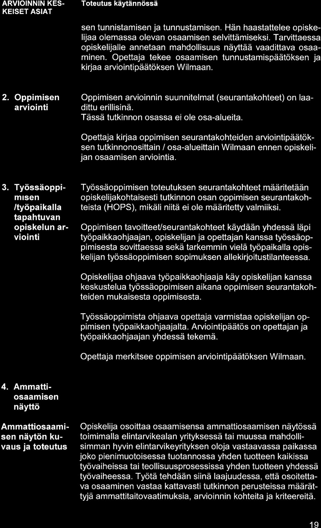 ARVIOINNIN KES. KEISET ASIAT sen tunnistmisen j tunnustmisen. Hän hstttelee opiskelij olemss olevn osmisen selvittämiseksi. Trvittess opiskelijlle nnetn mhdollisuus näyttää vdittv osminen.