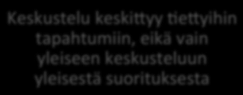 Meta-analyyttisen tutkimuksen mukaan ne ryhmät, jotka käyvät oppimiskeskustelun läpi, suoriutuvat 20-25% paremmin, kuin ryhmät, jotka eivät käy läpi oppimiskeskustelua