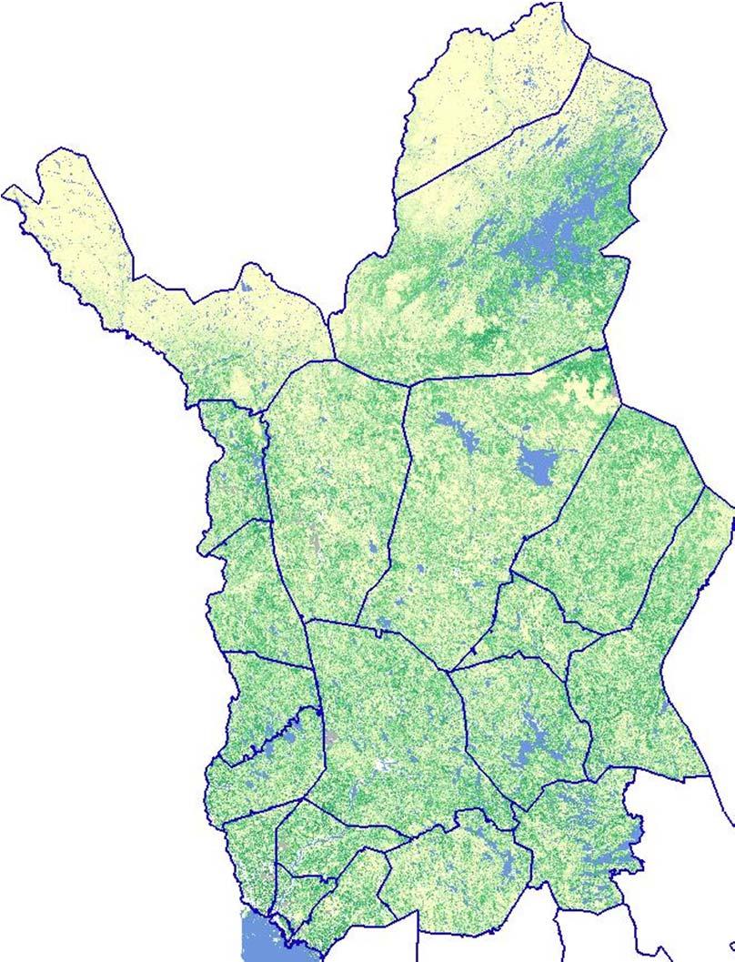 Lapissa metsä-, kitu- tai joutomaata 98 % maaalasta Enontekiö Inari Kemi Keminmaa