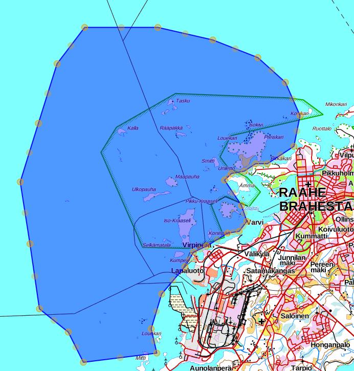 66 Liite 3: Hapen kulumisen teoreettinen laskelma, Raahen metallituotetehdas Sekoittumisalueen pinta-ala (Purkualueen rajaus kartalle) 60 km 2 keskisyvyys (Arvio merikortin syvyystietojen