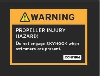 ilmoitt mtkustjille, miten Skyhook toimii j että heidän tulee pysytellä poiss vedestä, uintilustlt j tikkilt sekä vrutu mhdollisiin veneen pikn äkillisiin muutoksiin. 2.
