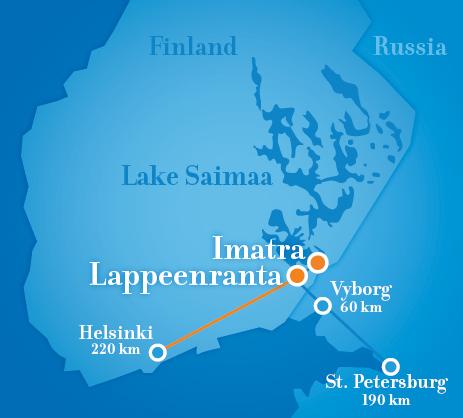BORDERTOWN Demand from Russia recovering Easy gateway to Russia St. Petersburg West Airport Lappeenranta is located only 190 km from St.