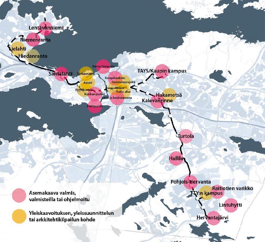 Sopimukset ja suunnitelmat Moni kaupungin sitoumus ja suunnitelma perustuu oletukseen, että raitiotie toteutetaan. Raitiotie on vahvasti esillä mm.